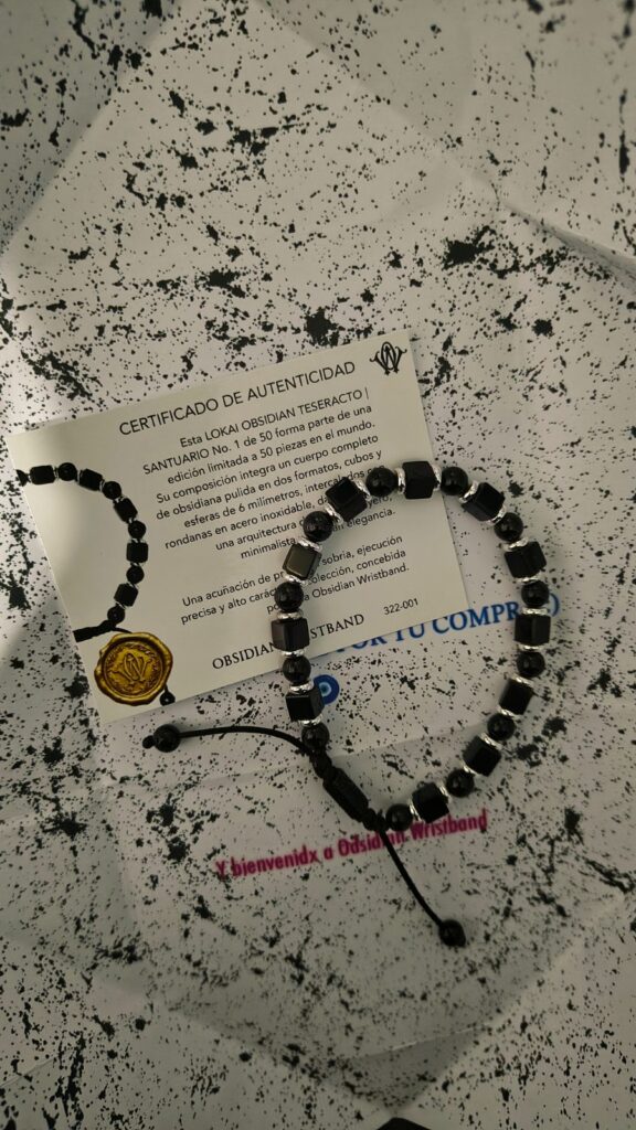 LOKAI OBSIDIAN TESERACTO · pieza de la Casa Obsidian Wristband